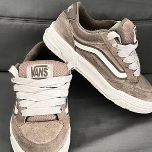 Vans Taupe Suede Low-Top Sneakers with White Stripe